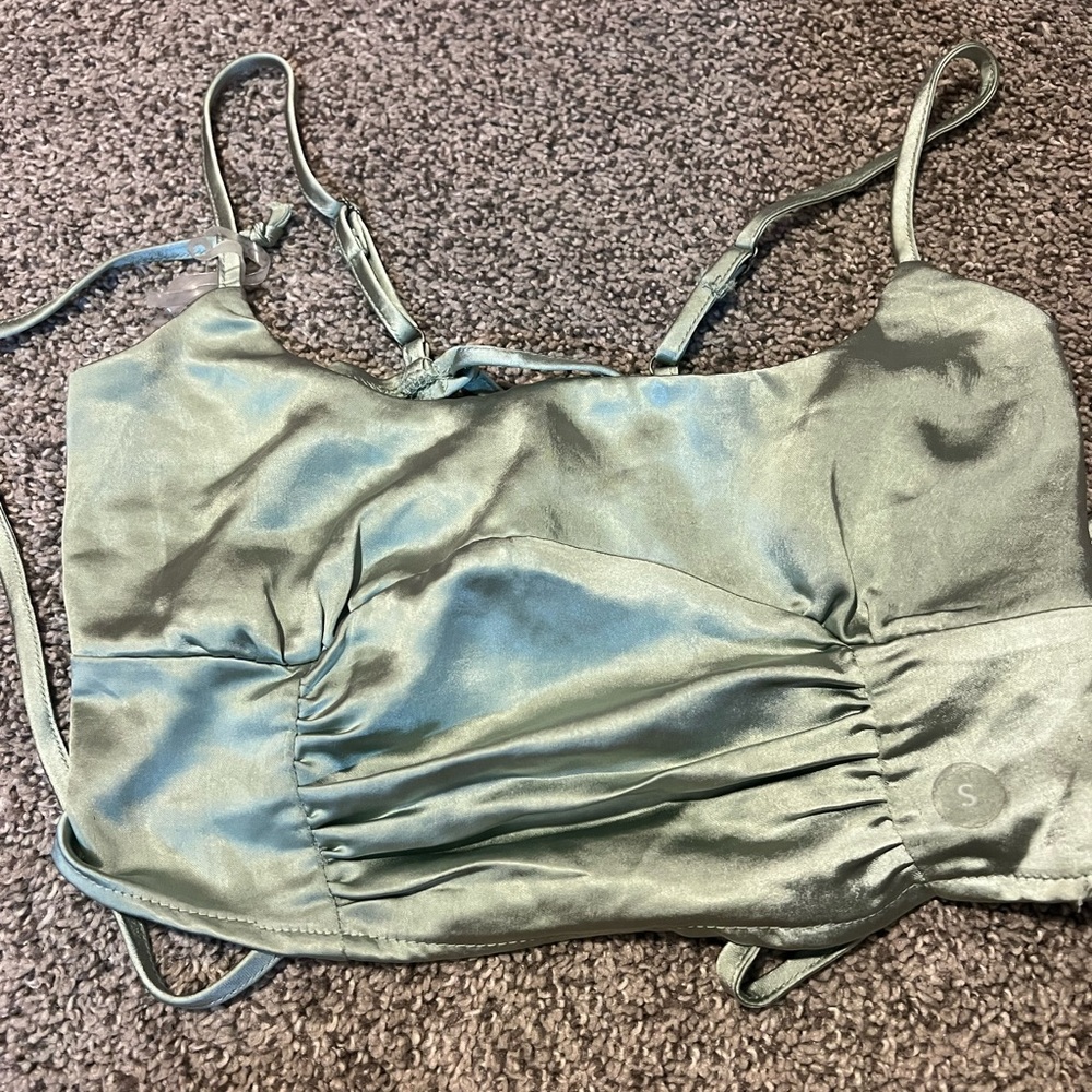 PacSun Green Silk Top